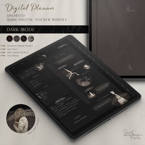 Dark Mode Digital Planner Bundle: Undated, GoodNotes Compatible (Digital Download)