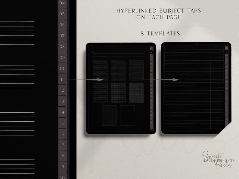 Dark Mode Digital Student Notebook: Minimalist Goodnotes Planner (PDF ...