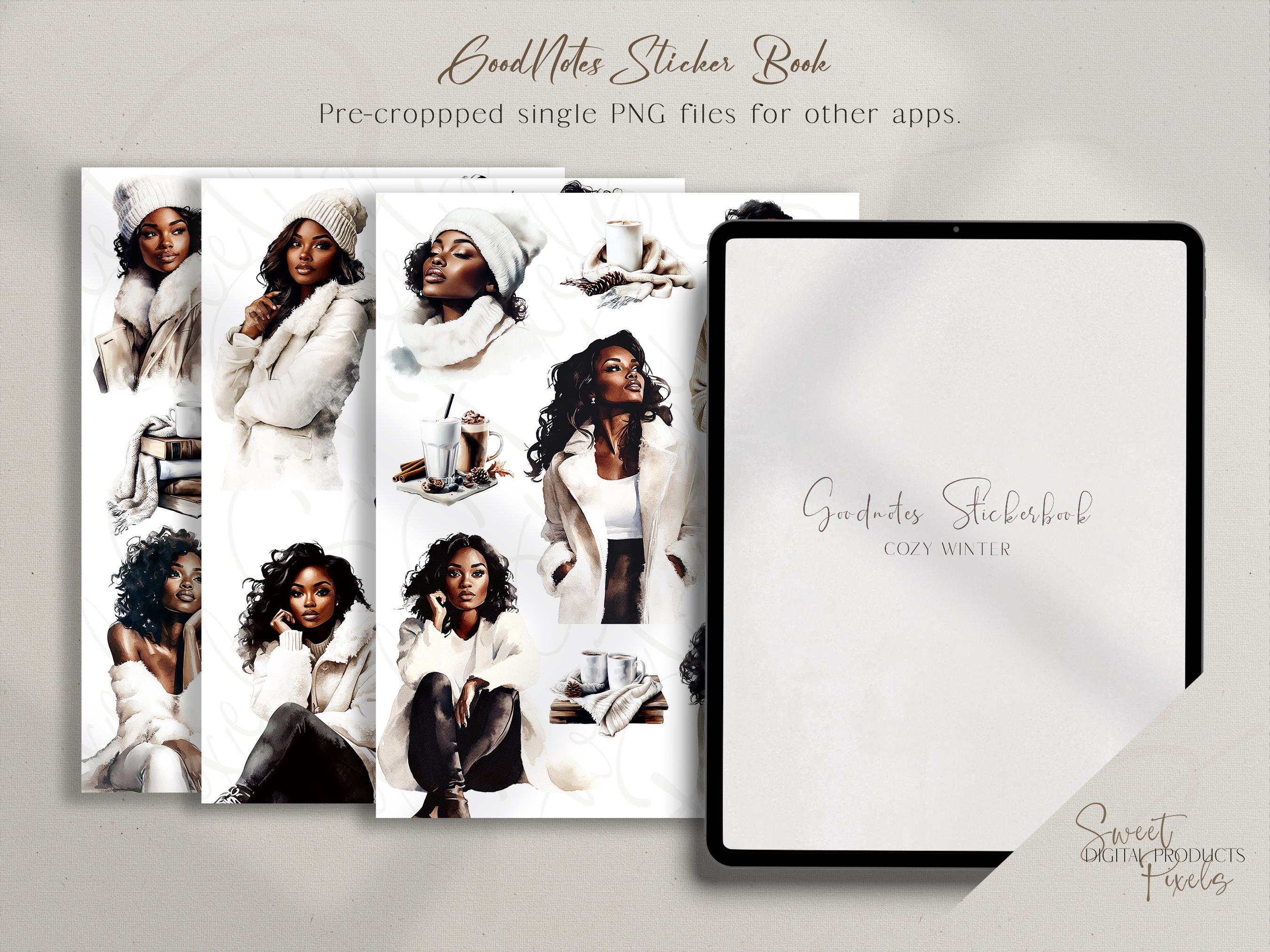 Cozy Winter Black Girl Digital Stickers: Planner Clipart (PNG) - Etsy