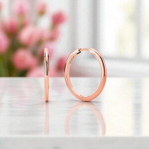 Bold Tube Large Hoop Earrings • 14K Gold Classic Round Hoops Minimalist Everyday Jewelry • Lightweight Statement Hoops,Timeless Gift for Her