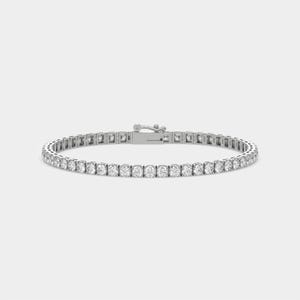 CZ Diamond Tennis Bracelet: 6.5TCW Round Cut, Sterling Silver