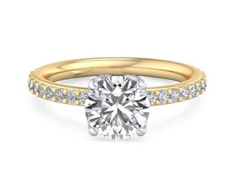 1.5CT Lab Grown Diamond Engagement Ring: 14k Yellow Gold Solitaire