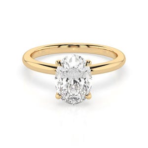 1.50CT Oval Cut Moissanite Engagement Ring Oval Solitaire Moissanite Ring 14k Solid Gold Ring Anniversary Gift Ring Bridal Ring Daily Ring
