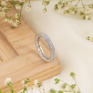Minimalist Diamond Band in Gold, Wedding Band, Engagement Ring, Promise Ring, Wedding Jewelry for Brides,Eternity Basic Ring,ring Gift