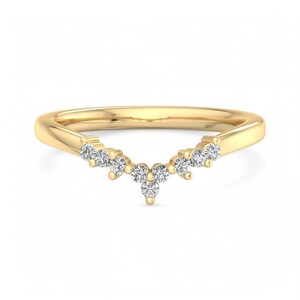 14k Gelbgold Labor gewachsener Diamant Chevron Ring: Nachhaltiger Ehering