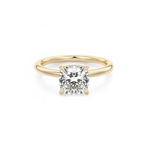 2.0CT Kissenschliff Labor Diamant Verlobungsring, 14k Gelbgold