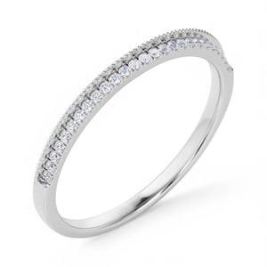 Half Eternity Moissanite Wedding Band,14k Solid Gold Eternity Rings for Women,Matching Eternity Band, Stacking Bridal Ring Se