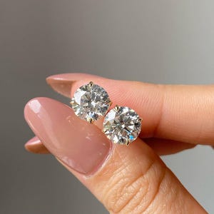 2.40 Ct Round Cut FL/D GRA Certified Moissanite Solitaire Stud Earrings 14K White Gold 7mm Screw Back