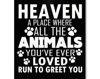 Premium Matte Vertical Poster: In Loving Memory Tribute To Passed Beloved Pets - White Letters