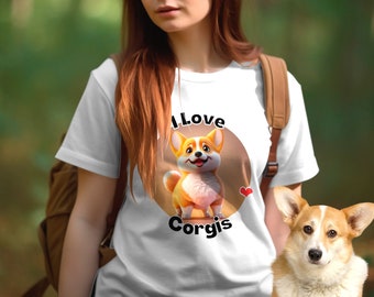 Corgi T-Shirt - Unisex Tee in Ultra Cotton | Short Sleeve Shirt for Pembroke Welsh Corgi Lovers