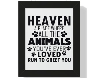 Framed Vertical Poster: In Loving Memory Tribute To Passed Beloved Pets - Black Letters