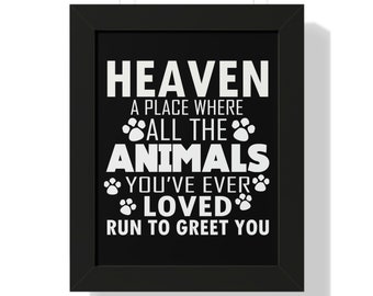Framed Vertical Poster: In Loving Memory Tribute To Passed Beloved Pets - White Letters