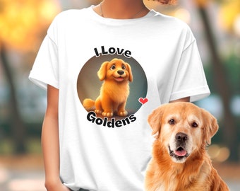 Golden Retriever T-Shirt - Unisex Tee in Ultra Cotton | Short Sleeve Shirt for Golden Retriever Lovers