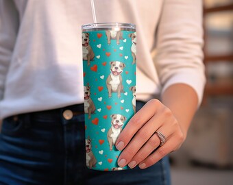 Pit Bull Tumbler Wrap: Pit Bull Tumbler PNG Seamless Pattern Sublimation Design For 20oz Straight And Tapered Skinny Tumblers