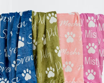 Custom blanket for dog, puppy name blanket, cat plush blanket, dog name blanket, gift for dog lover