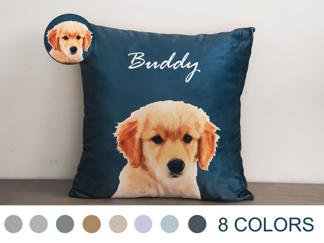 Personalized Pet Pillow Using Pet Photo Name Custom Pillow Etsy