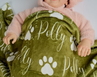 Personalized dog name blanket, plush dog blanket, cat blanket, puppy name blanket, gift for dog lover