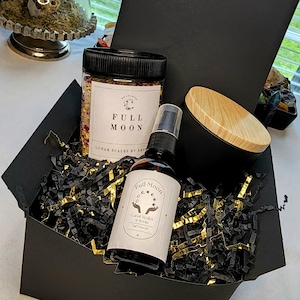 Full Moon Cleansing & Release Kit – Ritual Spell Set with Candle, Oil, Bath Salt, Spell | Mini or Regular | Full Moon Witchcraft Kit