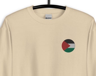 Palestine Flag Embroidered Sweatshirt, Palestine Sweatshirt, Unisex Sweatshirt