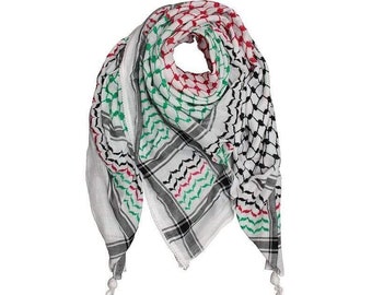De originele Keffiyeh Palestijnse vlag Hatta origineel merk 100% katoen, unisex sjaals 47"x47" zomer 2023, Hirbawi Keffiyeh