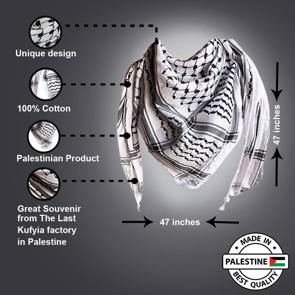 Keffiyeh Palestine Scarf, the Original Keffiyeh Made in Palestine