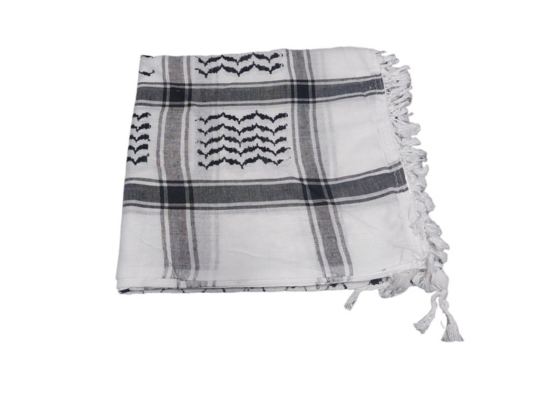 Black and White Keffiyeh Palestine Scarf, the Original Keffiyeh Made in