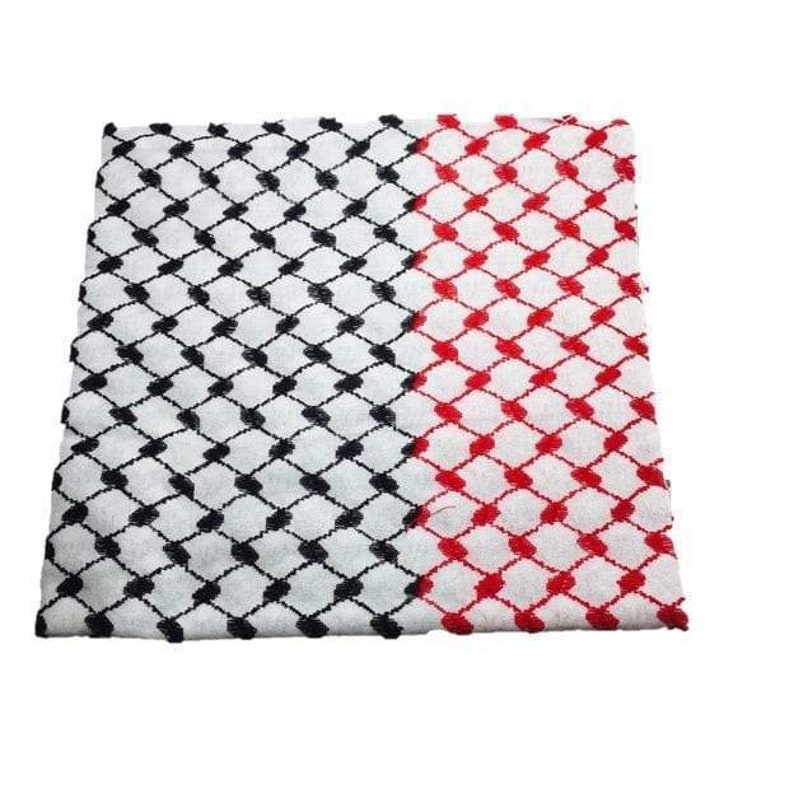 The Original Keffiyeh Palestinian Flag Hatta Original Brand 100% Cotton Unisex Scarves 47x47 Summer 2023, Hirbawi Keffiyeh image 5