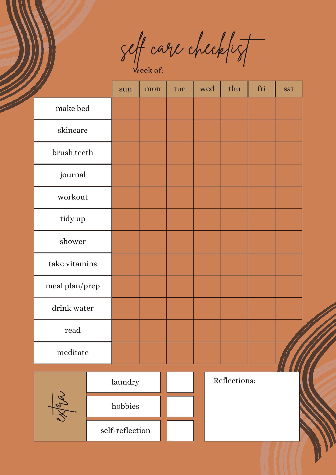 Self Care Checklist: Nude Collection - Etsy