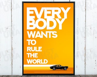 Affiche "Everybody Wants to Rule The World" Style Moderne Minimaliste | Illustration en Edition Limitée | Impression Qualité Musée
