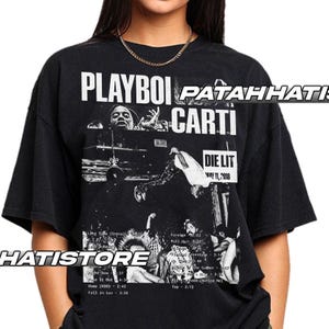 Camiseta vintage de edición limitada de Playboi Carti Die Lit, regalo para mujer y hombre. Camiseta unisex.
