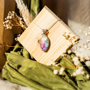 Rainbow Quartz Wire Wrapped Pendant Gemstone Designer Handmade Silver Jewelry Gift Flashy Statement Necklace