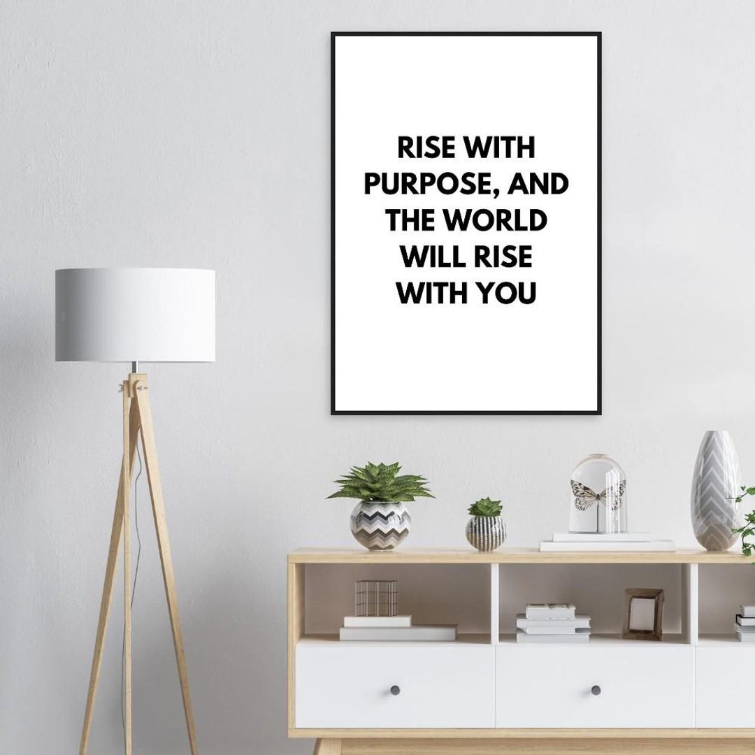 Poster Fun Rise Simple Rise With Purpose, Motivational and Inspirational, Framed Matte Paper ...