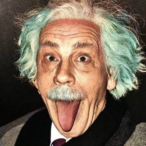 Digital Color Black and White Photo of Albert Einstein - Etsy