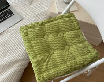 4 Colors Cushions with， Corn Corduroy Chair Mat Included - 45x45 cm, Zipped Cushion Cover & Insert, 100% Handmade