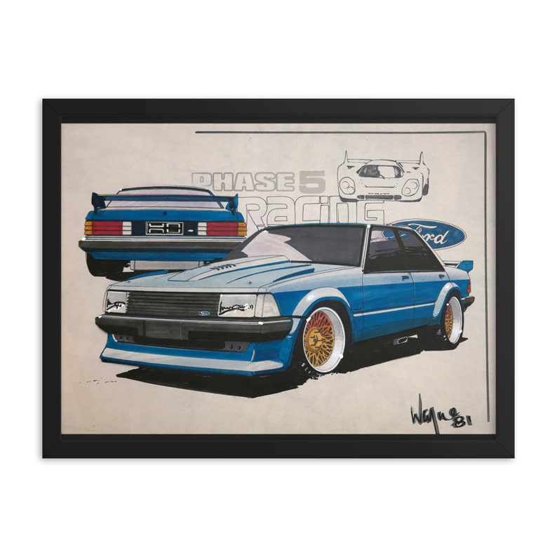 Phase 5 gala sketch by Wayne Draper, 1981 (18x24" Framed Print)