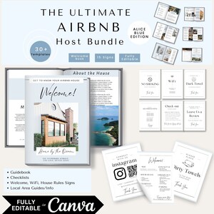 Modèle de livre de bienvenue Airbnb, Guide de bienvenue, Guide de Canva House modifiable, Manuel de Superhost, Panneaux d&#39;accueil d&#39;impression, Signalisation, Location de vacances VRBO