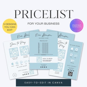 Editable Price List Template | Editable Canva Template | Beauty Salon | Bundle Price List | Hair Price List Flyer | Hair Flyer Pricelist