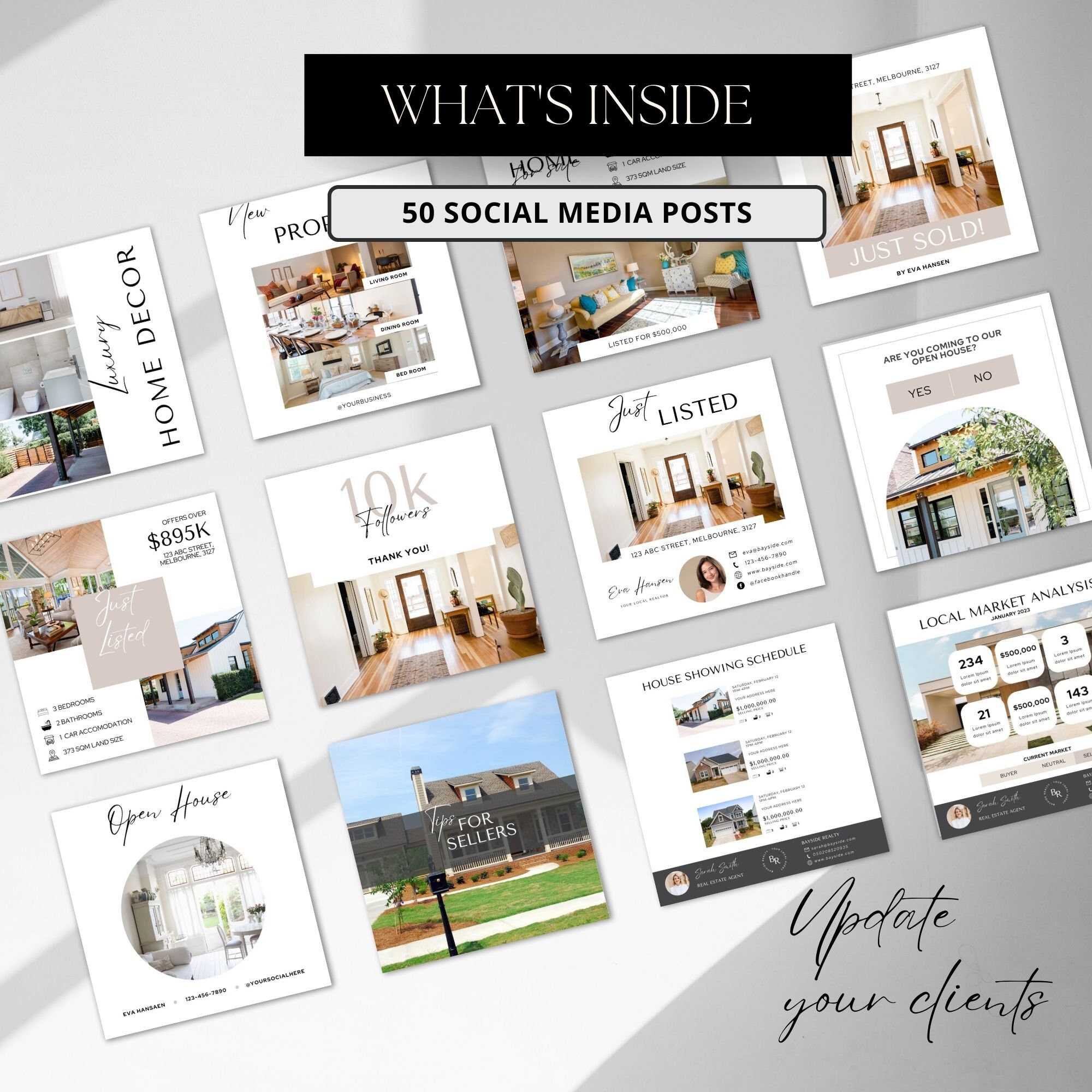 Editable Real Estate Marketing Bundle Template, Seller Buyer Realtor ...