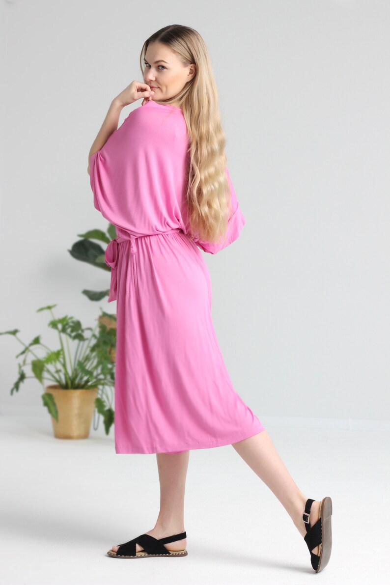 Women pink jumpsuit, Romper dress, Jumpsuits with sleeves, Holiday dress, Cropped jumpsuit plus size, curvy. image 2