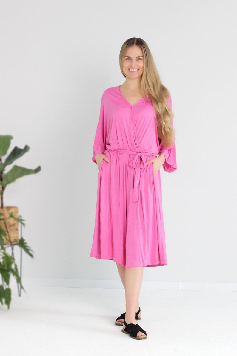 Women pink jumpsuit, Romper dress, Jumpsuits with sleeves, Holiday dress, Cropped jumpsuit plus size, curvy. image 1