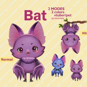 Vleermuis Vtuber - volledig opgetuigd / schattig / vleermuis / huisdieren / Vtuber Studio