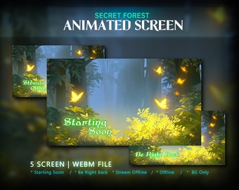 Secret Forest Animated Stream Pack: Twitch Overlay Set