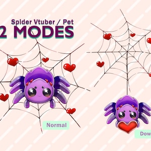 Aanpasbare Spider Vtuber: volledig getuigd / schattig / spin / huisdieren / aanpasbaar / Vtuber Studio / Helloween