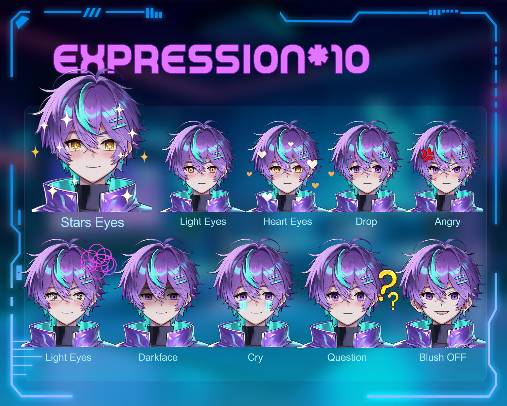 Live2d Avatar Cyber Boy Full Body Model: Fully Rigged Avatar - Etsy