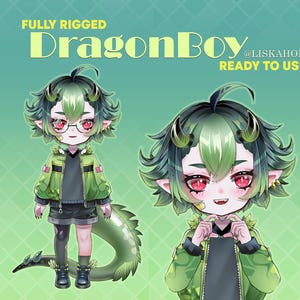 Live2D model - Chibi Boy_Dragon Boy / Fully rigged / Live2D / Cute / Boy / Chibi / Dragon / Tail