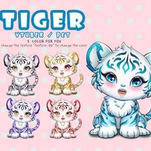 Tiger Vtuber: volledig gemonteerd! / Huisdier / Vtuber voor Twitch, Kick en Youtube