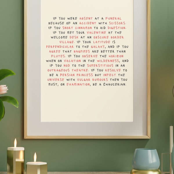 Words Chaucer invented - Poster (A2) Wall Art