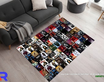 Rap Designed Rug Music Room Rug, Rappers Rug, Hip Hop Old School Rug, Music Decor, Music ...