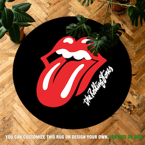 The Rolling Stones Rug, Gift For Her, Lips and Tongue Logo Carpet, Rock and Roll Gifts, Christmas Gift, Music Instrument Mat, Gift For Him