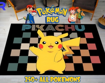 Cartoon Characters Rug, Japanese Anime Rug, Home Decor Mat, Kids Room Decor, Anime Decor, Retro Rug, Custom Rug, Anime Lover Gift Rug